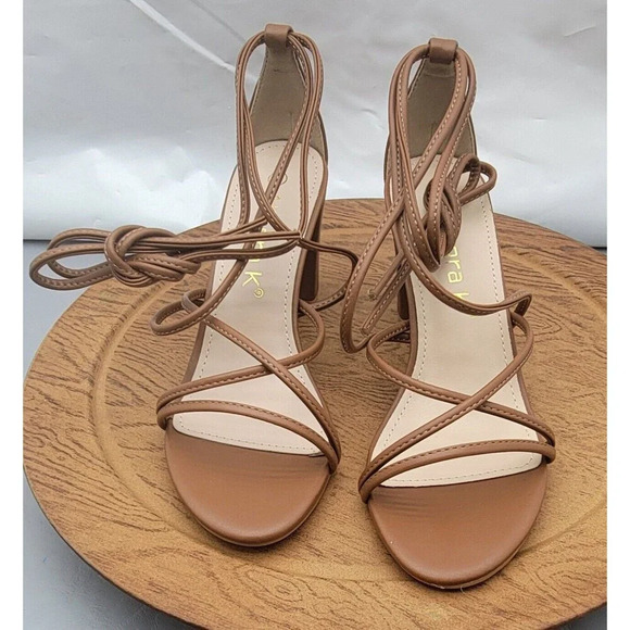 Allegra K Women's Strappy Lace-Up Chunky Heel Sandals Size 7 NWOB - Picture 2 of 12